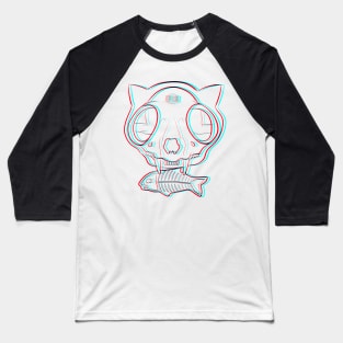 3D SKULL CAT Baseball T-Shirt